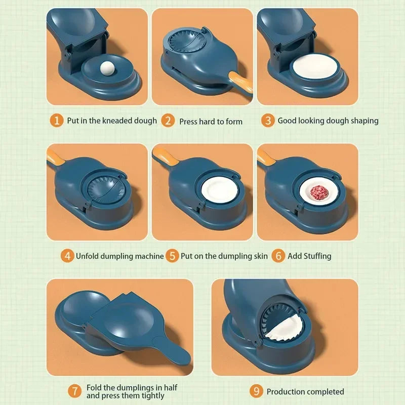 2 In 1 Dumpling & Samosa Maker Manual Labor-Saving Ravioli Dough Skin Molder Machine Kitchen Gadgets