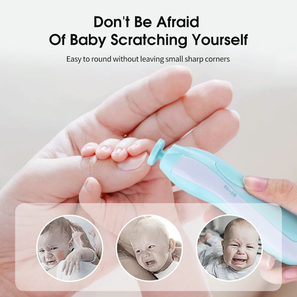 6 in1 Baby Electric Nail Trimmer For Kids - Newborn to Adult Portable Versatile Newborn Toddler Nail Care Clipper Toes Fingernails Care Trimmer Set