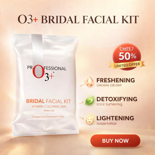 O3+ Professional Bridal Facial Kit - Single Use Vitamin-C Glowing Skin Treatment with D-Tan Pack