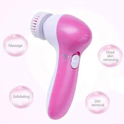 5 in 1 Facial Cleansing Brush- Face Spin Brush Set, Deep Cleansing, Gentle Exfoliating, Removing Blackheads, Massaging, Face and Body