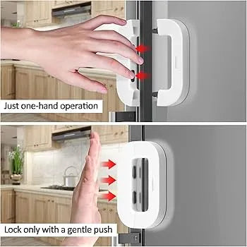 Fridge Lock Self-Adhesive Child Safety Door Locks Refrigerator Fridge Freezer Door Lock for Toddler Kids