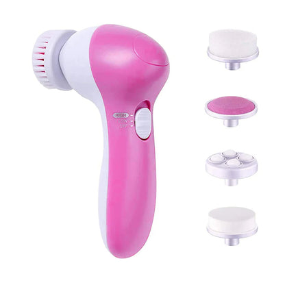 5 in 1 Facial Cleansing Brush- Face Spin Brush Set, Deep Cleansing, Gentle Exfoliating, Removing Blackheads, Massaging, Face and Body