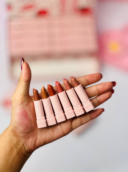 Dragon Ranee Colourme Mini Lipstick Set – Strawberry (6 Matte Shades | Long Lasting | Waterproof