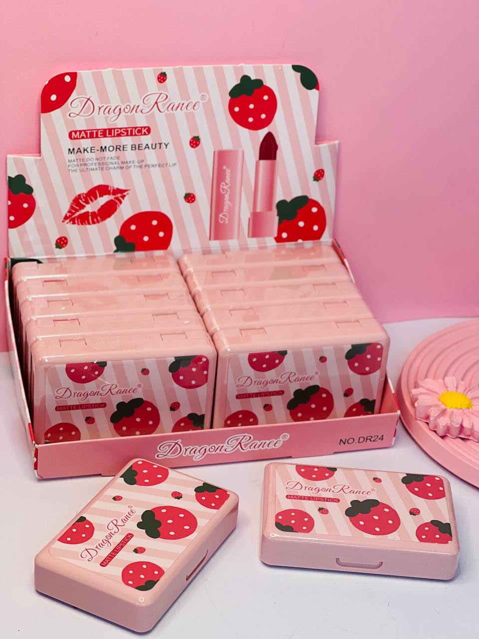 Dragon Ranee Colourme Mini Lipstick Set – Strawberry (6 Matte Shades | Long Lasting | Waterproof