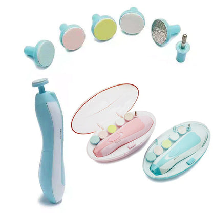6 in1 Baby Electric Nail Trimmer For Kids - Newborn to Adult Portable Versatile Newborn Toddler Nail Care Clipper Toes Fingernails Care Trimmer Set