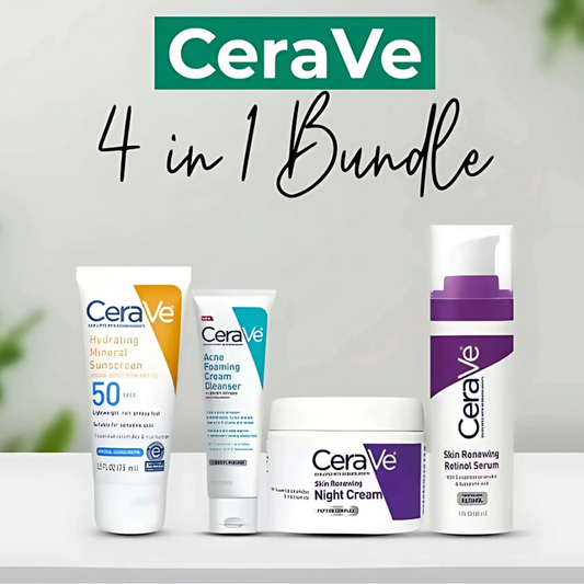 CeraVe 4-in-1 Skincare Kit: Night Cream, Sunblock, Cleanser & Serum