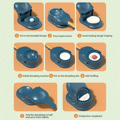 2 In 1 Dumpling & Samosa Maker Manual Labor-Saving Ravioli Dough Skin Molder Machine Kitchen Gadgets