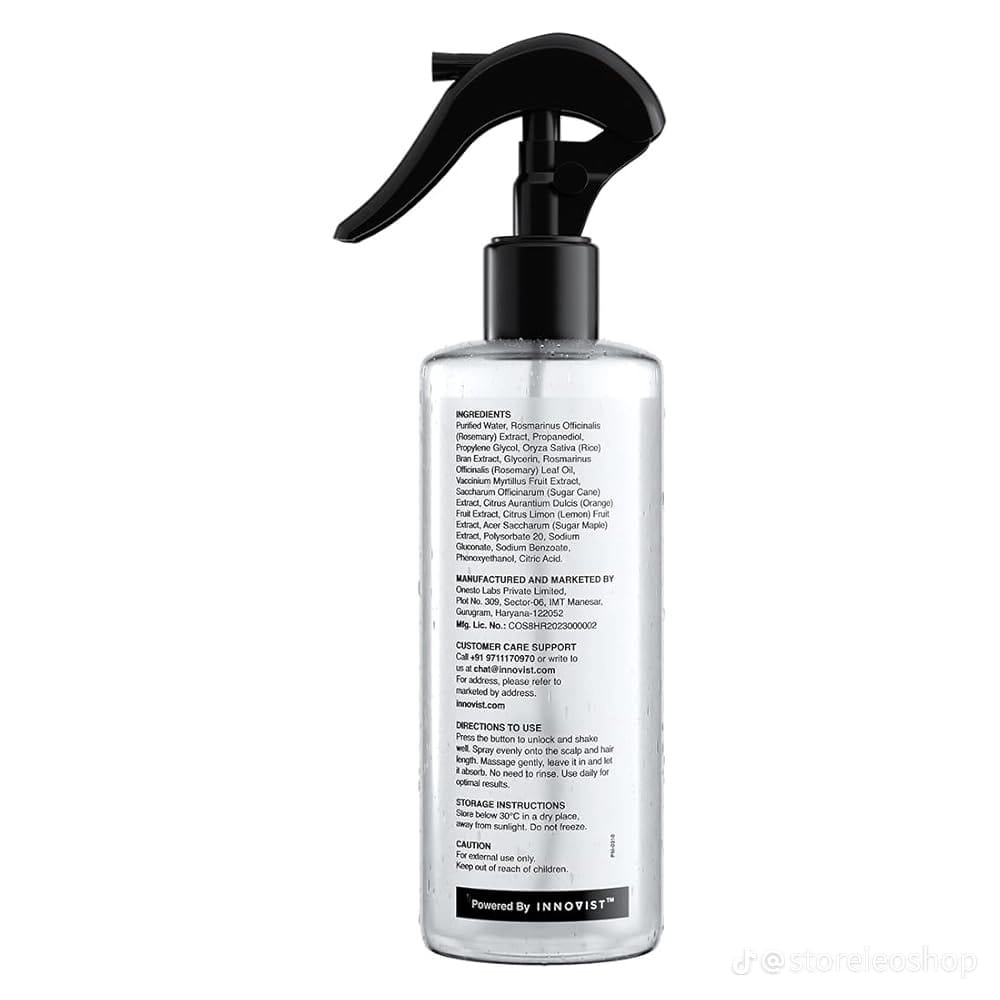 Bare Anatomy Rosemary Water Spray for Hair Growth & Hair Thickness with Rice Water