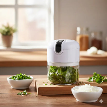 Mini Food Chopper – Portable Electric Vegetable & Meat Cutter with 3 Sharp Stainless Steel Blades,USB Rechargeable