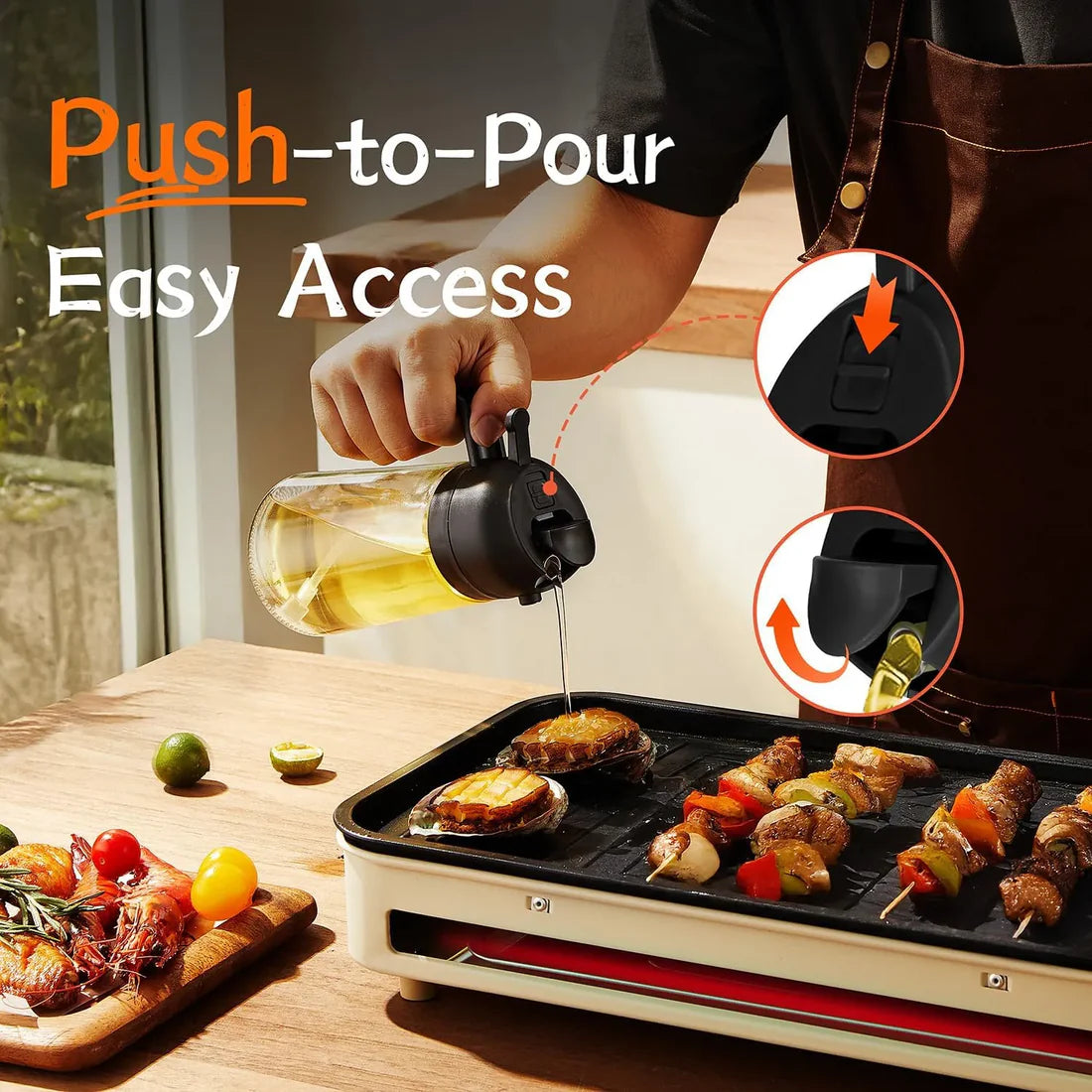 2 in 1 Glass Oil Sprayer & Dispenser